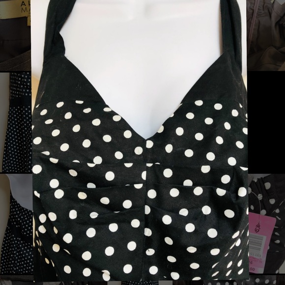 SOLD TORRID halter black white polka dot pin-up dress - Picture 3 of 8